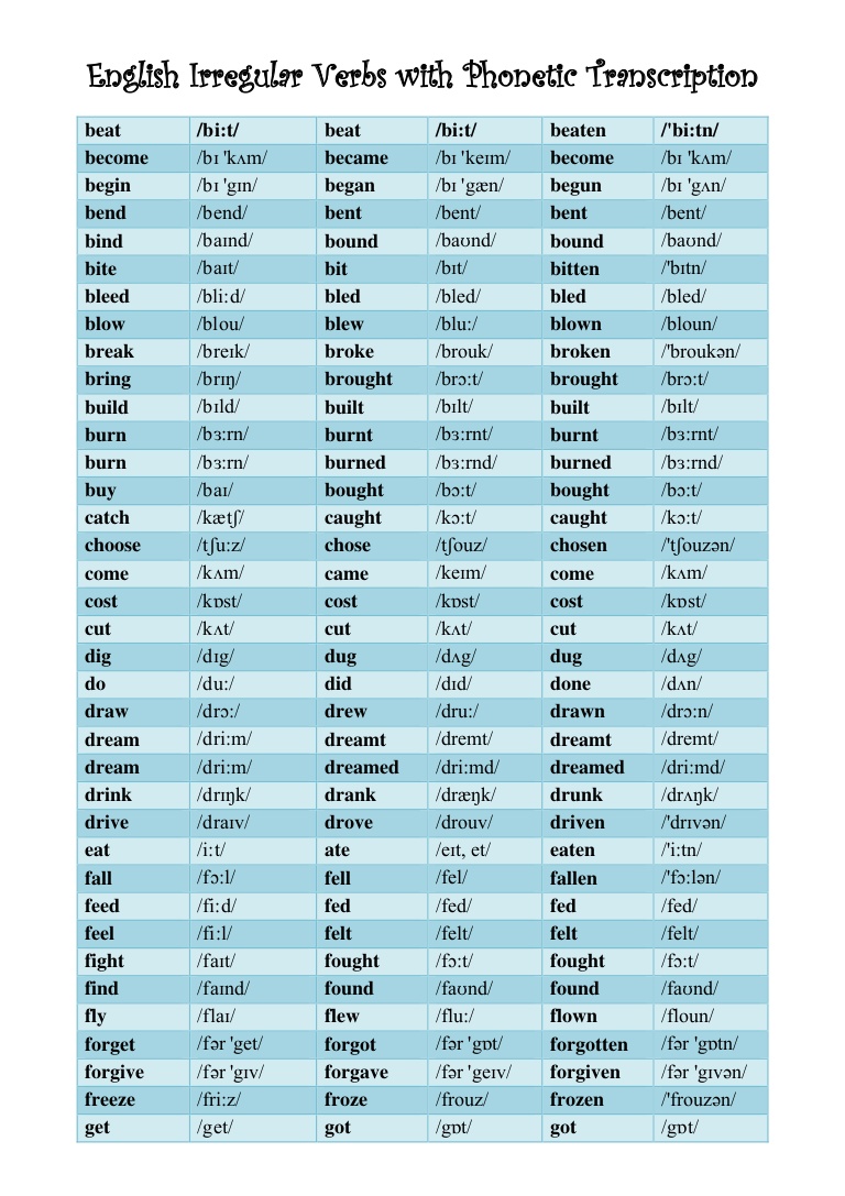 all verbs in english pdf
